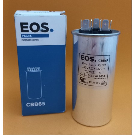 Capacitor Duplo 40+2.5UF 380V para Ar Condicionado- EOS
