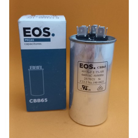 Capacitor Duplo 40+5UF 440V para Ar Condicionado- EOS