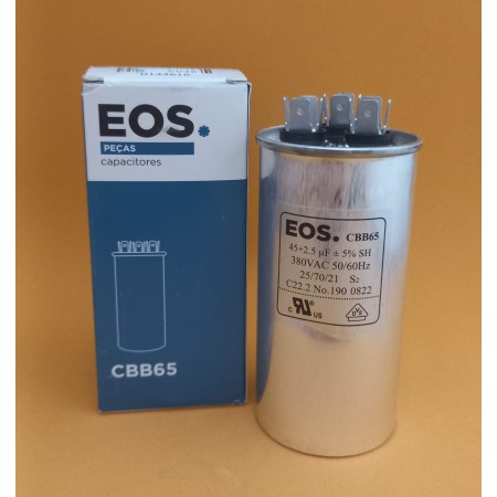 Capacitor Duplo 45+2.5UF 380V para Ar Condicionado- EOS