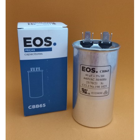 Capacitor Permanente 40UF 440V para Ar Condicionado- EOS