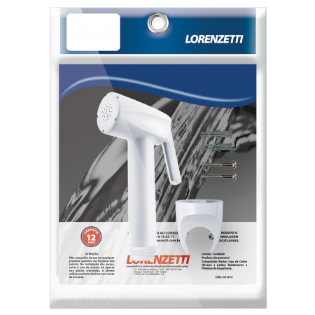 Gatilho de ABS com Suporte para Ducha Higiênica (Branco)- Lorenzetti